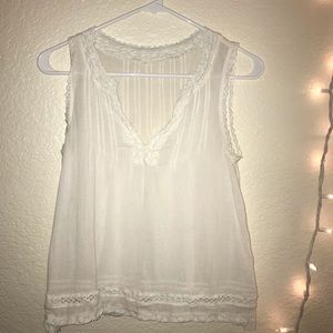 White lace detail tank